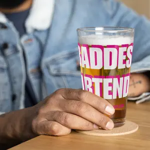 BADDEST BARTENDER Shaker pint glass (Pink) Drinkware