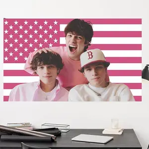 Sturniolo Triplets Flag Pink 3x5ft With 4 Brass Grommets Pink American Flag Tapestry Sturniolo Merch  Fun Party Decoration Tapestry