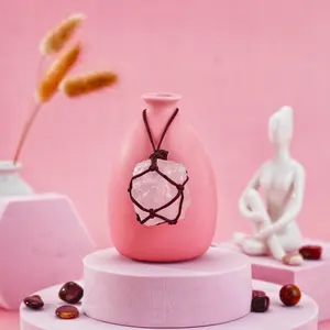 [Magic Crystal] Raw Crystal Stone Necklace, Raugh Stone, Amazonite, Chevron Amethyst, Labradorite, Strawberry, Tiger's Eye, Jewelry, Portable, Reiki Gift, Energy, Decoration, Valentine's Day