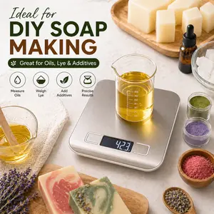 Soap Making Kit Digital Scale – 5000g Max Precision Weighing for Soap Making Kitchen & Crafts Accurate Measurements Better Soap with Touch-Sensitive Buttons & Clear Digital Screen