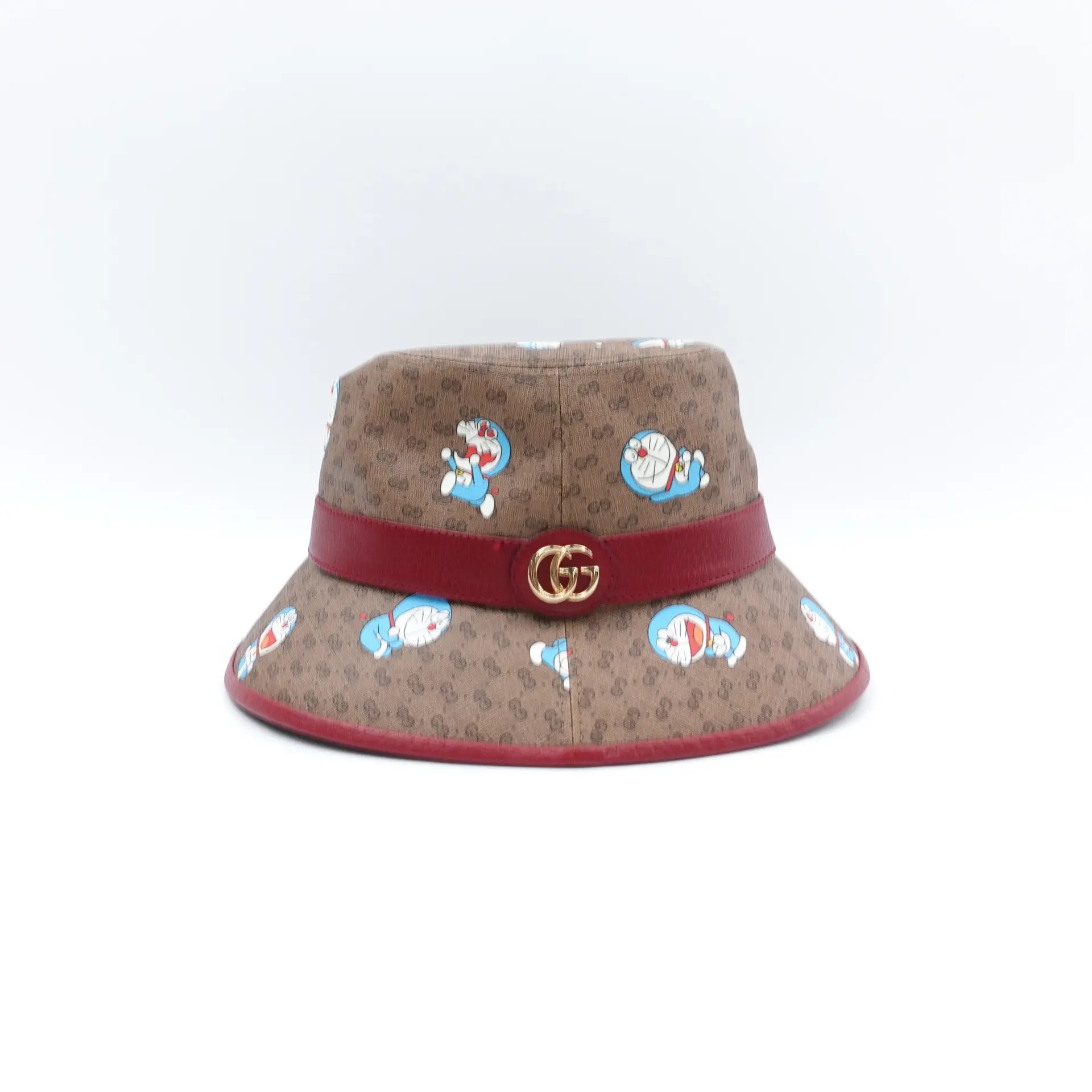 Pre-owned Gucci GG Doraemon Brown Coated Canvas Hat T10414288