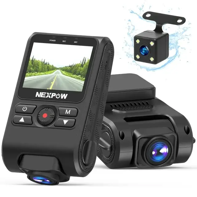 NEXPOW Dash Cam Front and Rear, 1080P Full HD Dash Camera, Car Camera with G-Sensor, Night Vision, 170°+150°Wide Angle, WDR, Loop Recording, Motion De