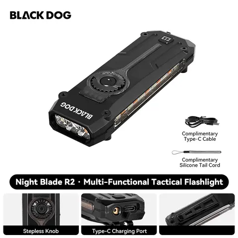 BLACKDOG EDC Rechargeable Flashlight - Ultra Bright Powerful Flashlight with Laser, UV, LED Combo, Magnetic Base, Portable Working Lights, Battery-Powered Carry Tool Work Accessory for Outdoor Emergency Use