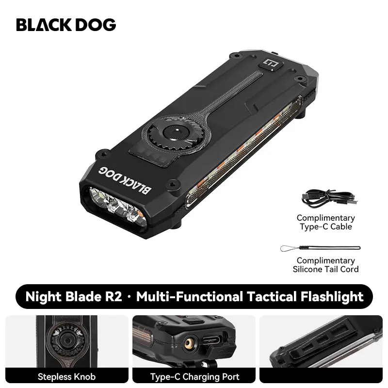 BLACKDOG EDC Rechargeable Flashlight - Ultra Bright Powerful Flashlight with Laser, UV, LED Combo, Magnetic Base, Portable Working Lights, Battery-Powered Carry Tool Work Accessory for Outdoor Emergency Use