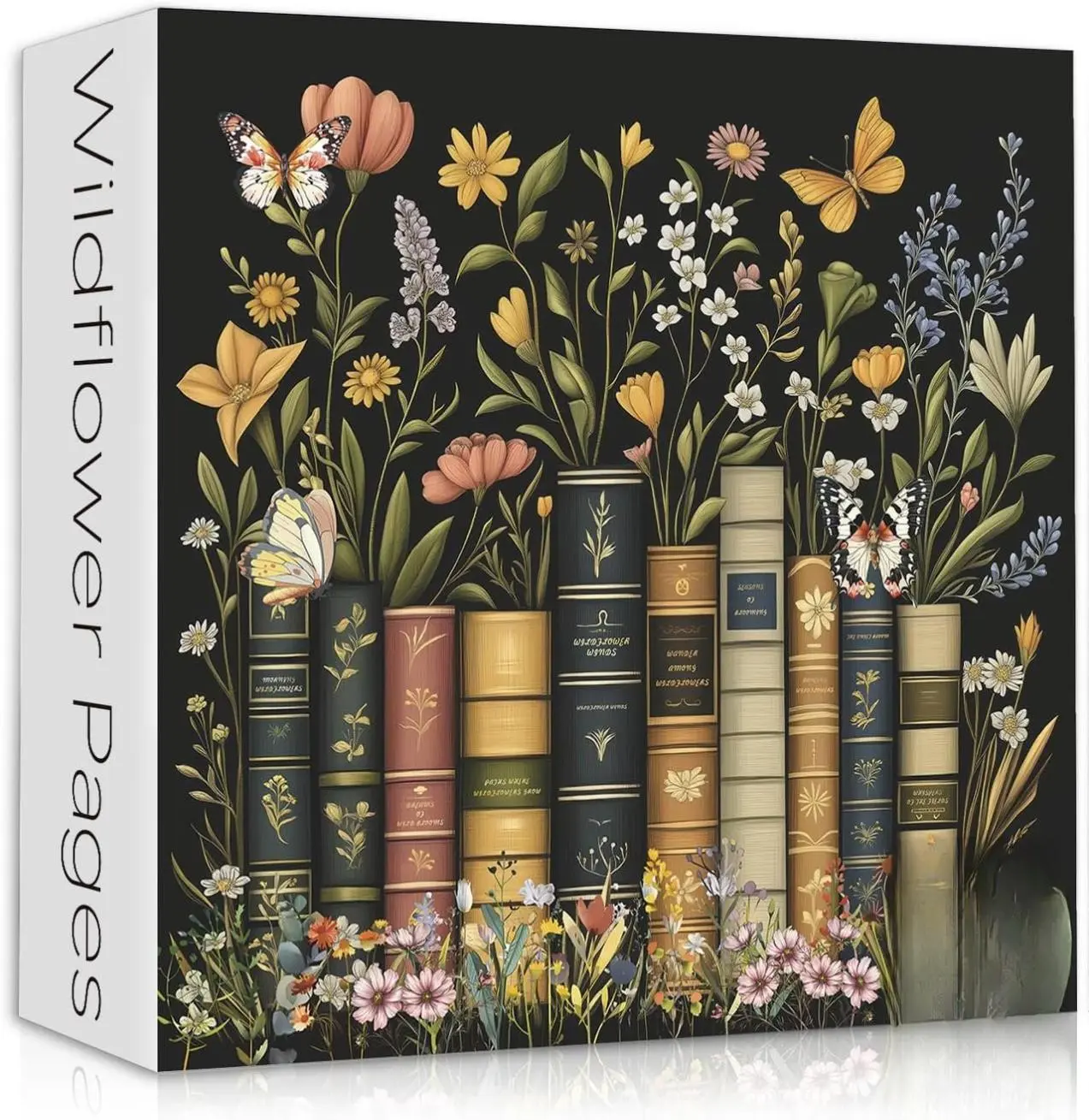 Wildflowers Puzzles for Adults 1000 Pieces Wildflower Pages Jigsaw Puzzle Vintage Book Puzzles for Book Lover Plant Floral Flowers Puzzle as Home Decor