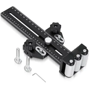 Thin  Jig Table  Jig Guide, 3 Rollers Anti-Kickback for Repetitive Narrow Strip Cuts, Fits 3/4" T/U & 3/8" T-Slot, Woodworking Tools Table  Accessories for Band  Router Table