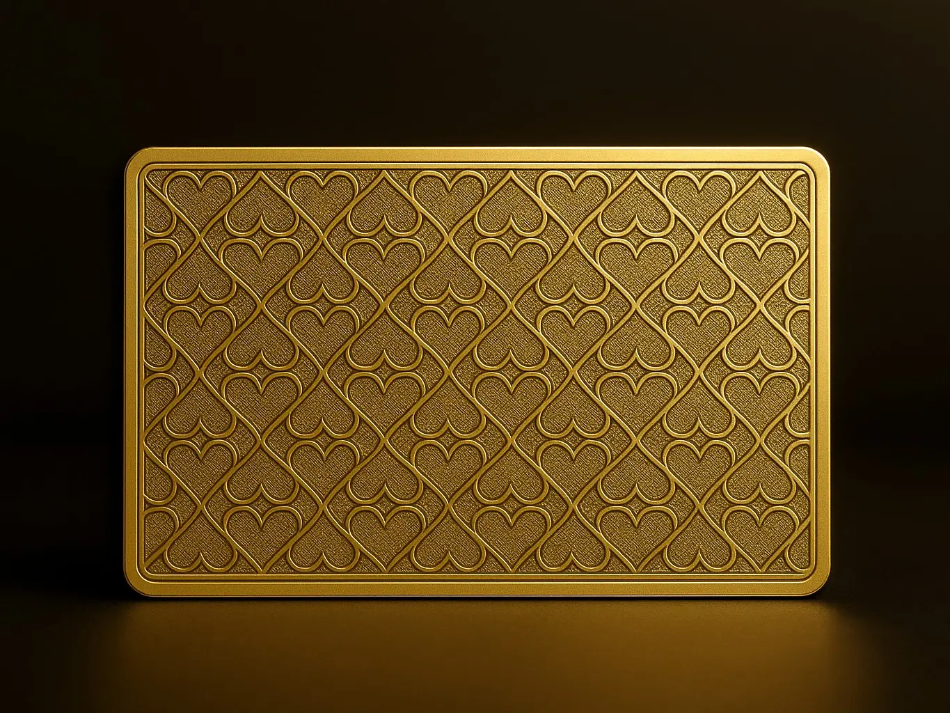 Romantic Heart Pattern Gold Metal Card – Luxury Keepsake Gift for Love, Anniversary, or Valentine’s Day - Forever Card Co.