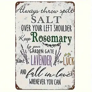 1pc 8x12in Vintage Iron Witch Wall Sign - Rustic Tin Plaque, Humorous Inspirational Halloween Home Decor, Whimsical Font Frameless Retro Wall Art, Ideal Holiday Gift for Home/Garden