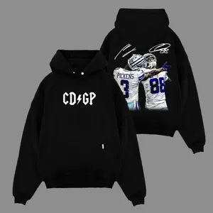 CeeDee Lamb & George Pickens - Cowboys WR Duo Cotton Hoodie Sweatshirt T-Shirt (Made In US), Cowboys Fans Outfit, Game Day Outfits, Gift For Football Fans, Football Graphic Hoodie