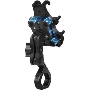 Anti-Vibration UTV Phone Mount Heavy Duty, Full Protection SXS Phone Holder with Aluminum Bracket Fit for 1.75-2" Roll Cage, Adjustable UTV Cell Phone Holder Holds 4.7-7.1" Phones