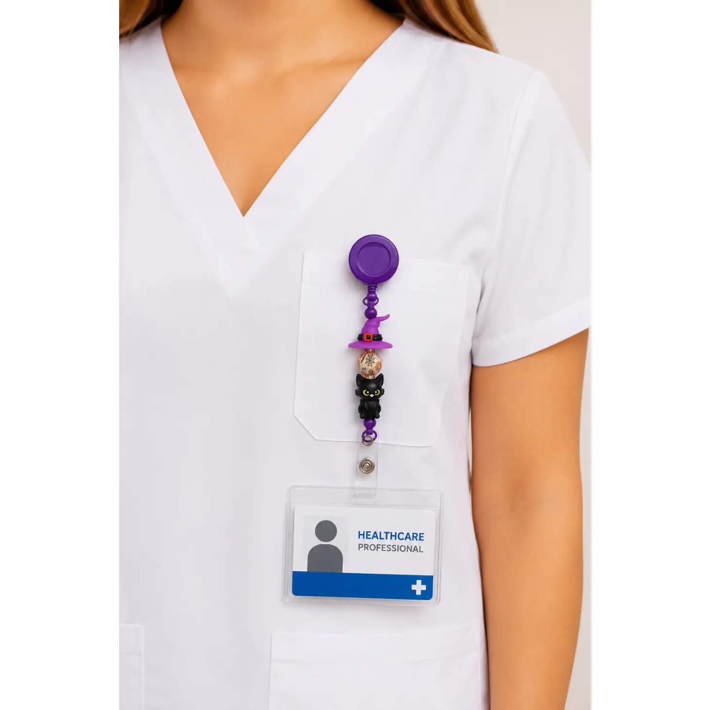 Cauldron Cute Badge Reel | Beads of Hope T1D – Handmade Silicone Bead Badge Reel