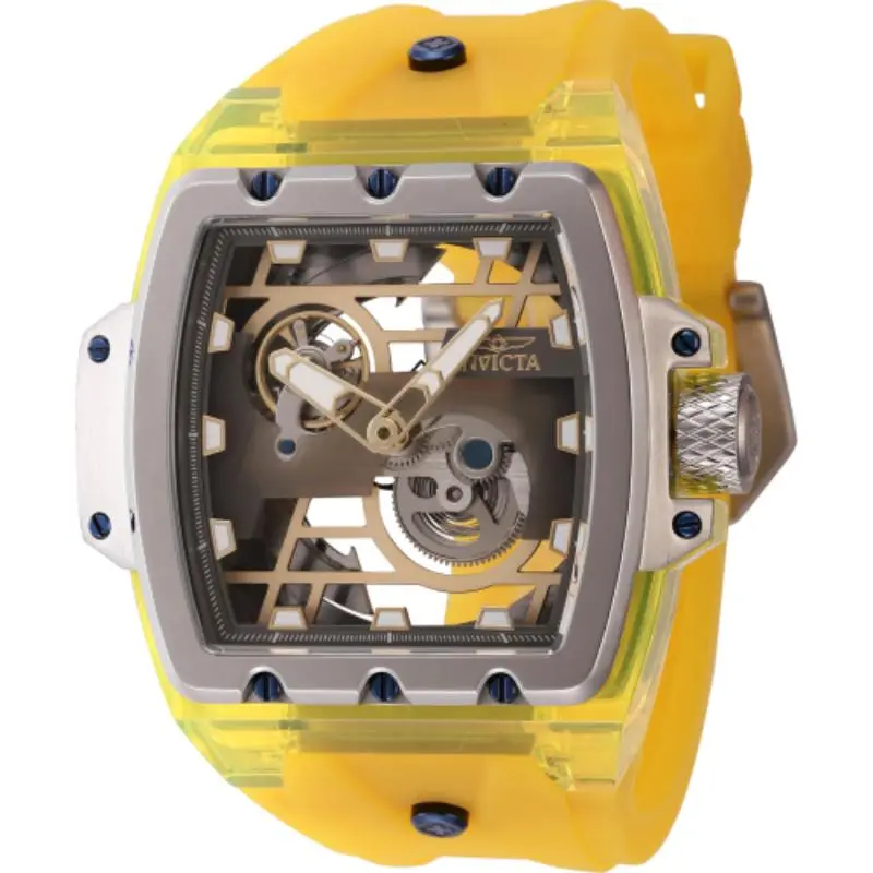 Invicta Men's 44265 Anatomic Automatic 2 Hand Gunmetal, Dark Blue, Gold, Silver Dial Watch