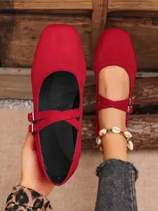 Women's Fashionable Leopard Print Ballet Flats, Casual Comfortable Cross Double Buckle Design Flat Shoes for Daily Wear, Lightweight Breathable Summer Casual Shoes for Women & Girls, Casual Trendy Flat, Everyday Wear Footwear