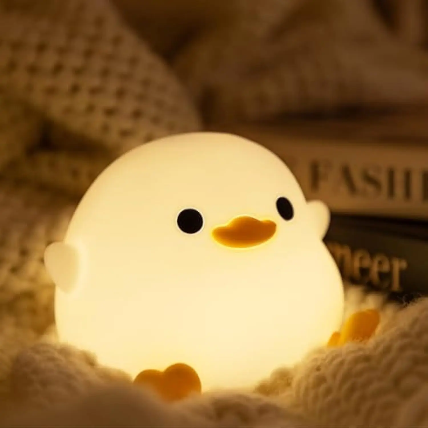 Cute Duck Night Light, Portable Rechargeable LED Lamp, Touch Control & Dimmable, Perfect Room Decor for Dorm, Kids, Teens, Best Birthday & Christmas Gift