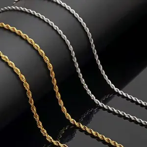 Twisted Rope Chain Necklace Latest Trend Hip Hop Minimalist Streetwear Neck Jewelry Statement Piece Complimentary shipping