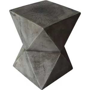 Light Gray Concrete Accent Table with Manual Weight Adjustment