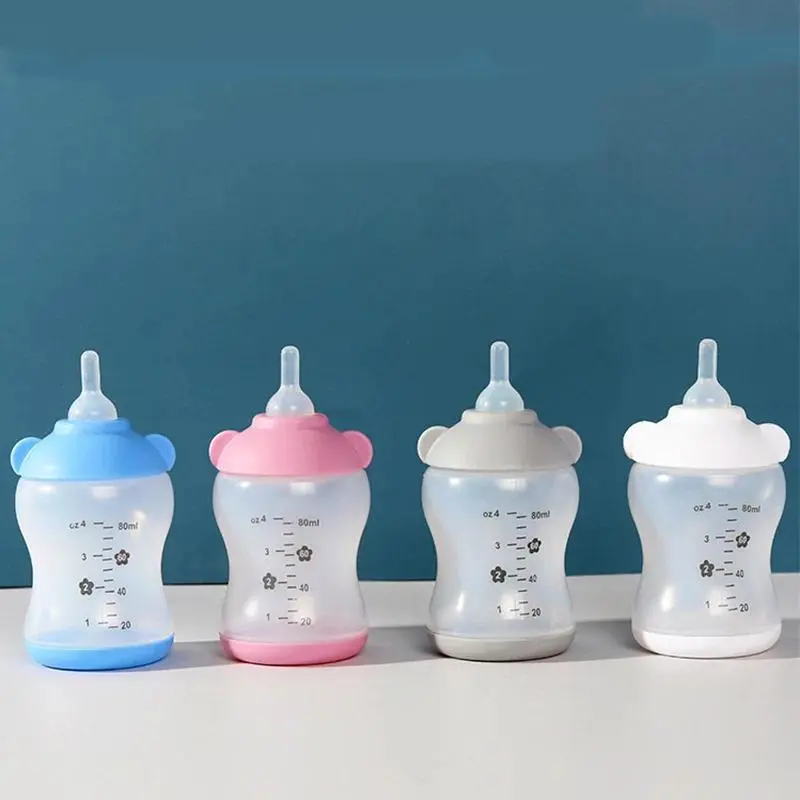 100ml Pet Nursing Bottle Set (4 Pieces) - Food-Grade Silicone Milk Bottle for Puppies & Kittens Puppy & Kitten Feeding Supplies