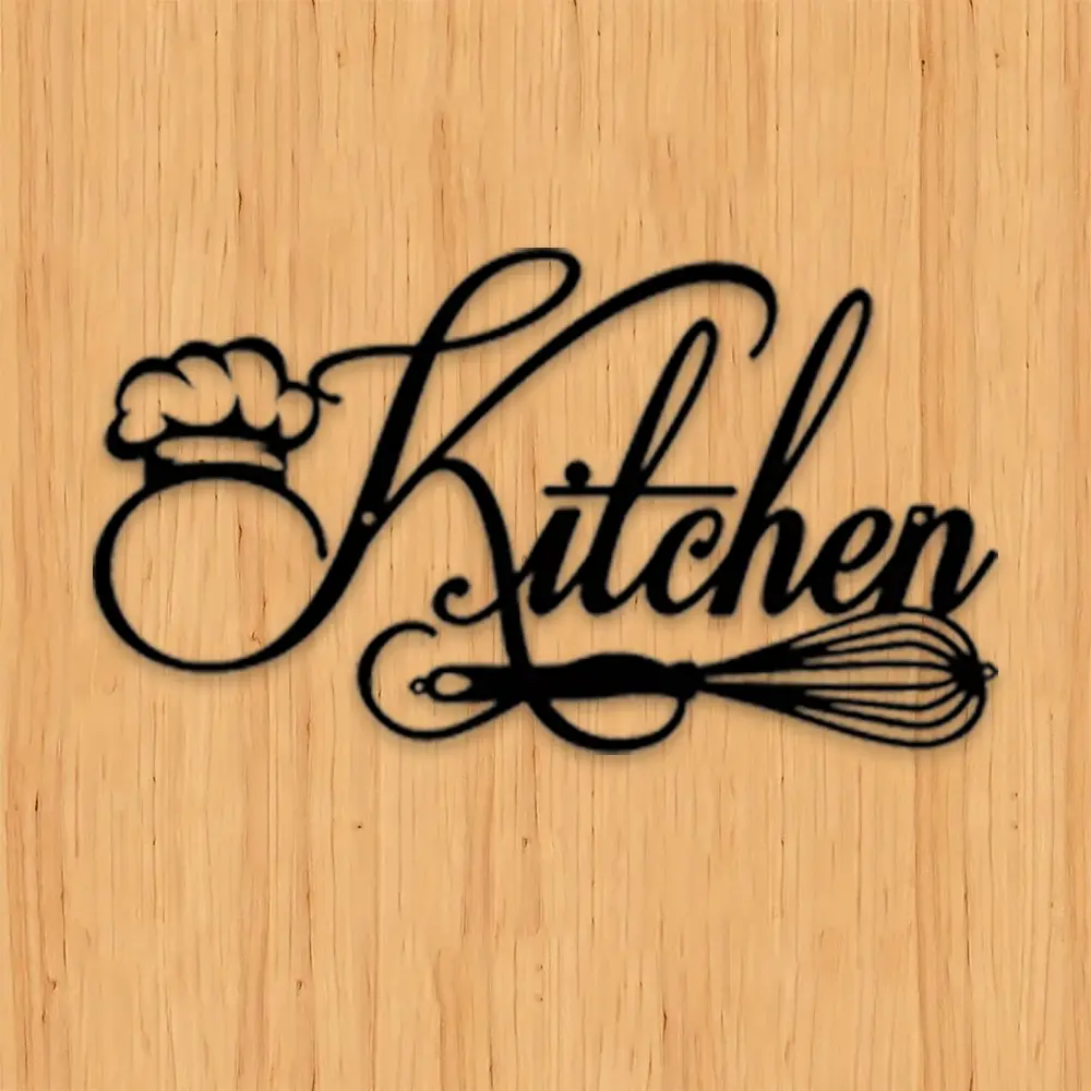 Kitchen Letter Pattern Metal Sign, Farmhouse Wall Decor, Rustic Design, Vintage Metal Sign, Decorative Wall Art for Home, Kitchen, Dining Room, Garden & Patio Decoration, Kitchen Signs