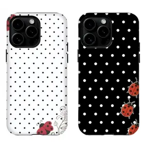 Polka Dot & Ladybug Phone Case For iPhone 17 Pro Max 16 15 14 13 12 11 for Samsung S21 S22 S23 S24 S25 Phone Case|Tough Phone Case| Gift for Him/Her