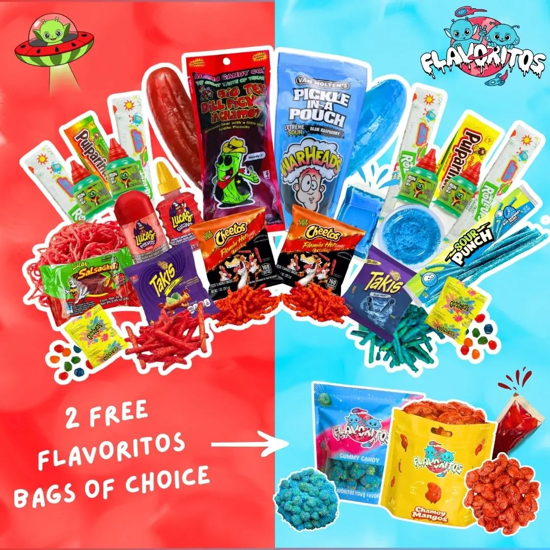 Flavoritos Double Pickle Pack Savory Snack Food with 2 Free Snack Bags