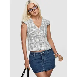 Annaleah Low Rise Denim Skort Mid Blue