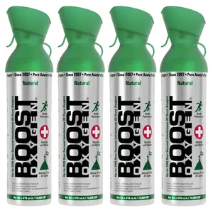 Boost Oxygen® Supplemental Oxygen | Discounted 4-Pack | Large Size | Natural or Aromas