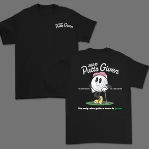 ⛳[100% Cotton][Graphic Tee]Zero Putts Given 2025 Vintage Graphic Shirt for Men and Women, Funny Golf Apparel with Retro Alligator Print, Unisex Cotton Tee, Trendy Golf Gift, Casual Sportswear Top for Golf Lovers and Enthusiasts