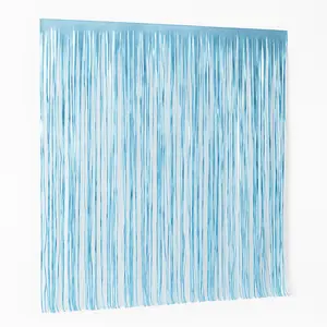 Glittering Blue Tinsel Door Curtain Backdrop