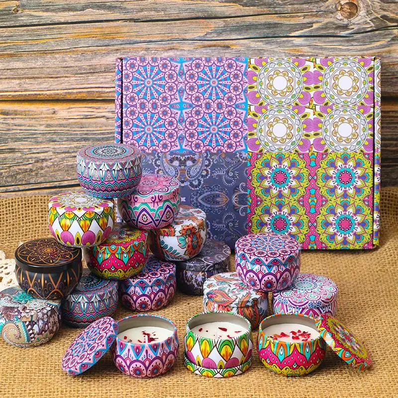 12-Piece Aromatherapy Soy Wax Candles Set, Smokeless Scented Candles for Christmas Gifts, New Year Presents, Home Decor, Room Decoration, Household Items
