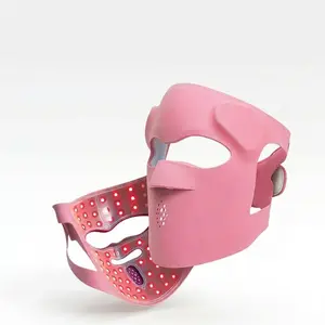 3D LED Face Mask, Red Light Therapy Mask for Face with 280 LEDs & 9 Light Modes, Wireless Infrared Light Therapy Mask, Anti-Aging & Acne, Remote Control Included