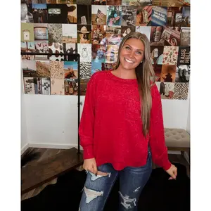 The Vintage Girl Top- Dark Red