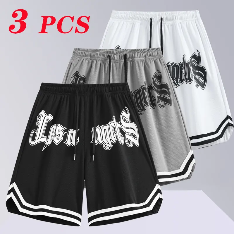 A men’s essential shorts—black short shorts for summer casual wear, stylish printed shorts suitable for street sports, everyday commuting, and home use.
