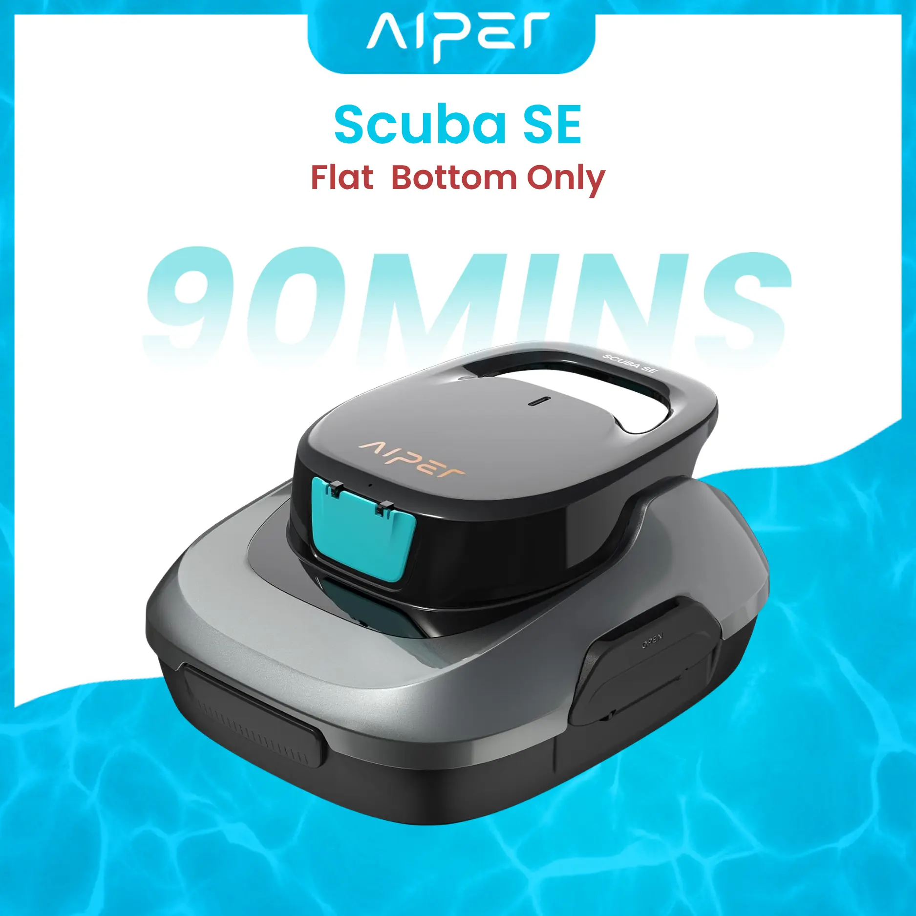 （LIMITED OFFER）AIPER (Flat Bottom ONLY.) Robotic Pool Cleaner, Cordless Pool Vacuum with Dual-Drive Motors, Pool Vacuum, Self-Parking Technology, Lightweight Water Powerful Performance Modern #smartliving