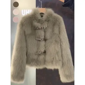 Women's winter faux fur coat, high-end luxury design, thick and comfortable warm short jacket, outerwear, environmentally friendly fabric, loose fit, women's clothingRAIMENTRY