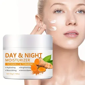 Turmeric Night & Day Moisturizing Hydrating Facial Cream Moisturizer, 50g, Rich in Turmeric and Retinol, Tightens Skin, Firming Rejuvenating Skin, Suitable for Sensitive Skin, Men & Women, Beauty Moisturizer, Gentle Nourishing, Glow Enhancing Moisturizer