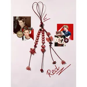 Music Band Inspired Beaded Charm Keychain – Handmade Aesthetic Keychain Gift for Fans