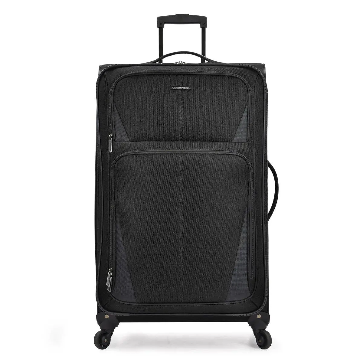 U.S Traveler US08125K31 31 in. Checked Large Aviron Bay Expandable Softside Luggage with Spinner Wheels, Black
