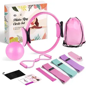 Home Pilates Kit, Pilates Essentials Kit for Women, Pilates Equipment Set with Pilates Ring, Resistance Bands & Accessories, Guides, Pilates Ring and Ball Set for Starters Home Workouts
