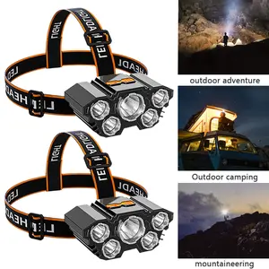 2 PACK Headlamp Flashlight, 800 Lumen Ultra-Light Bright LED Rechargeable Headlight, 4 LED Brightness, Strong Light Headlamp,4 Mode for Outdoor Camping Running Hiking Fishing For Night Christmas Gifts