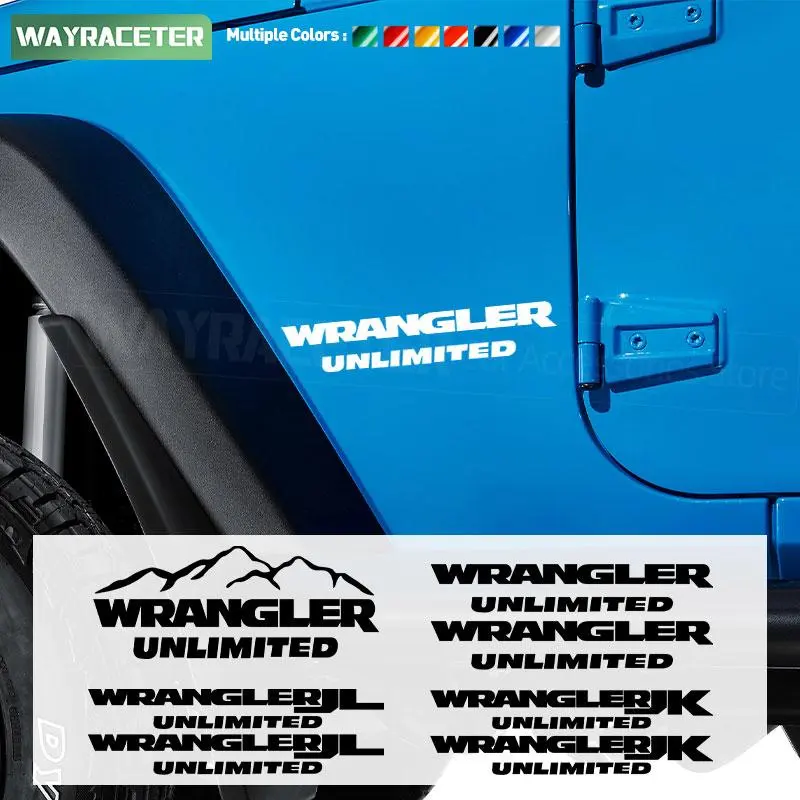 2026 New Reflective Moutain Unlimited Sport Vinyl Decal Hood Fender Window Sticker For Jeep Wrangler JL TJ YJ CJ JK Rubicon Accessories For your Cars