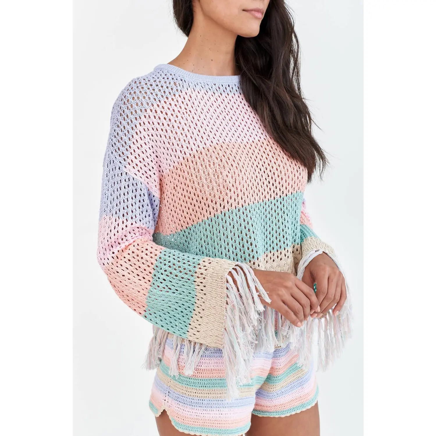 Rainbow Crochet Shorts