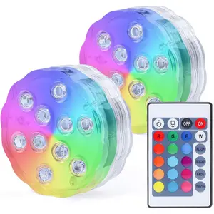 Submersible Remote-Controlled Compact RGB Colors LED Light with Silicone Seal - Fish Tank Lamp for Pool, Hot Tub