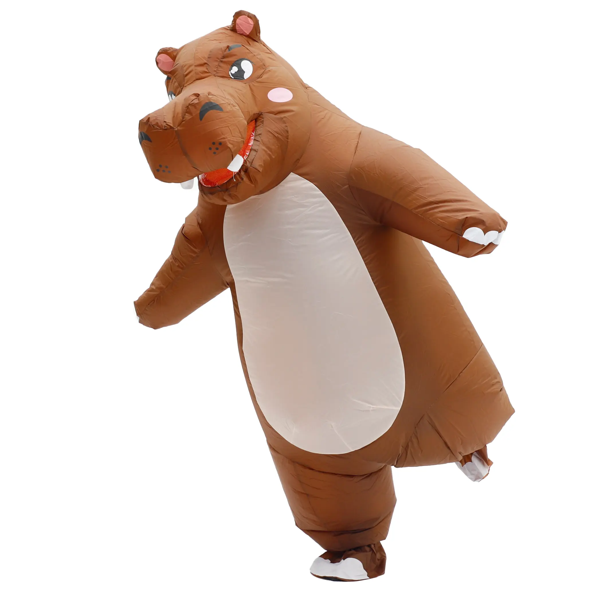 Adult Inflatable Hippo Costume Clothes - Soft Polyester Fabric Full Body Animal Suit for Halloween, Birthday, Cosplay