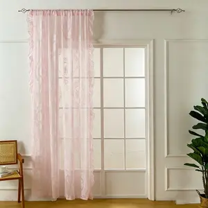 Elegant French Style Lace Curtain Trim Set, Floral Design, Perfect for Holiday Decorations, Available in Single Piece & Two Pieces