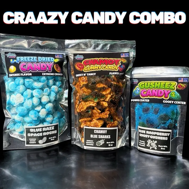 Crazy Candy Bundle Combo- Astro Freeze Treats- Pick Flavor- Chewy & Crunchy Sample Mix Snack
