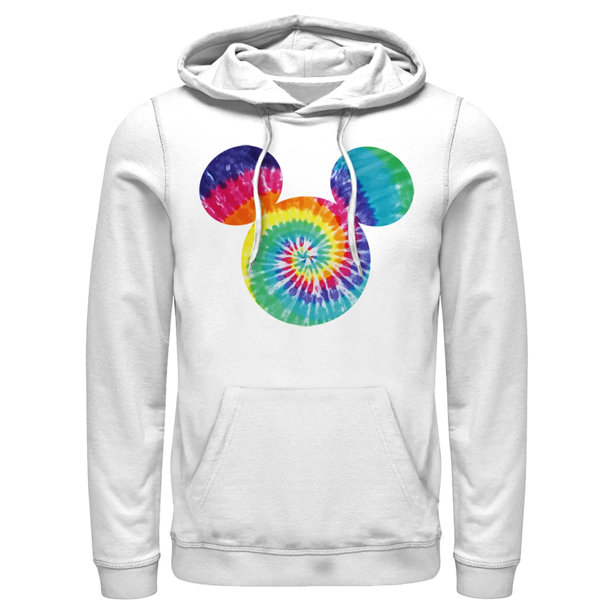 Men's Mickey & Friends Rainbow Tie-Dye Mickey Mouse Logo Pull Over Hoodie