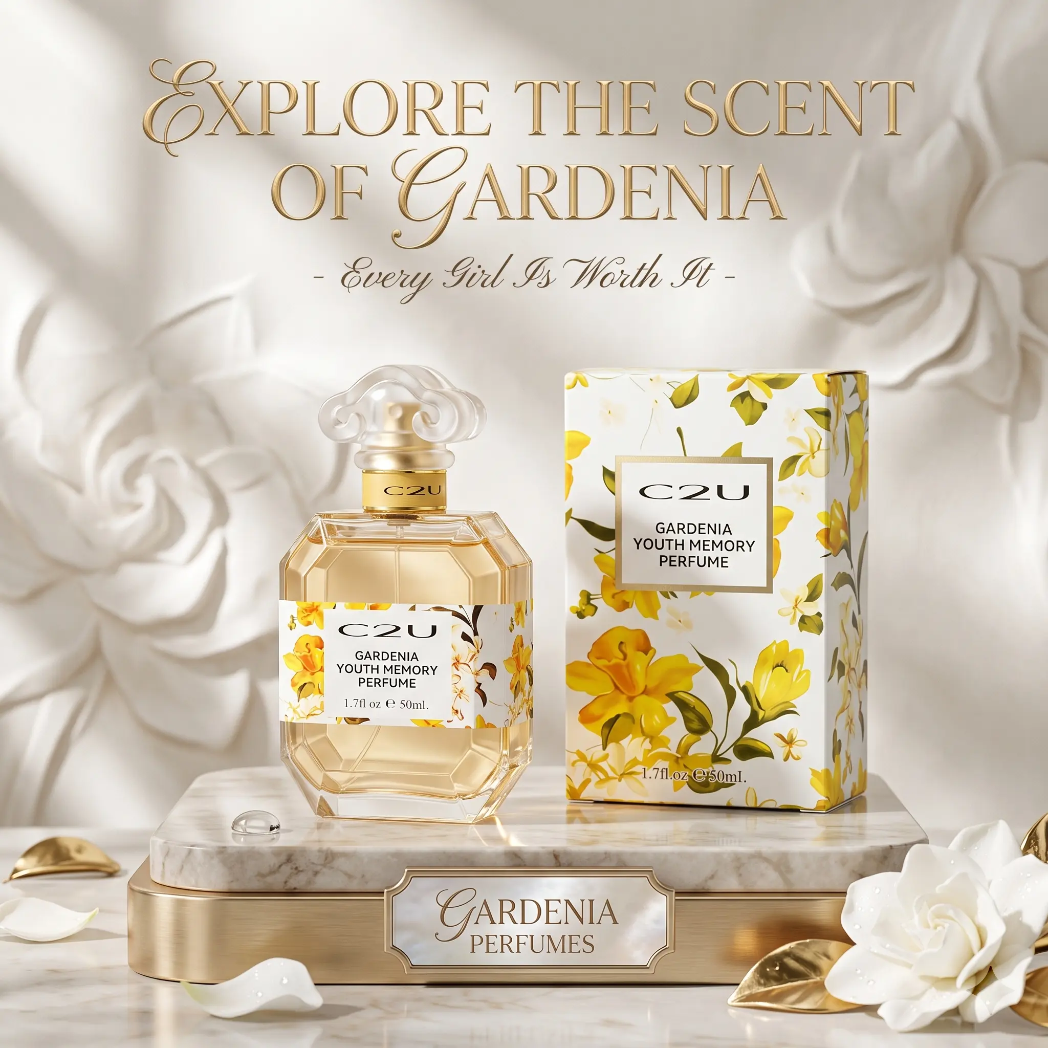 Eau de Parfum for Women, Gardenia Youth Memory | Long-Lasting Spicy Floral Blend with Jasmine, Patchouli & Musk | Clean Vegan Oils, 50ml Gift Set, Fragrance Sets, Edp, Floral Citrus Perfume, Gift Boxed, Edp Fragrances, Vanilla Perfume Fragrance Sets