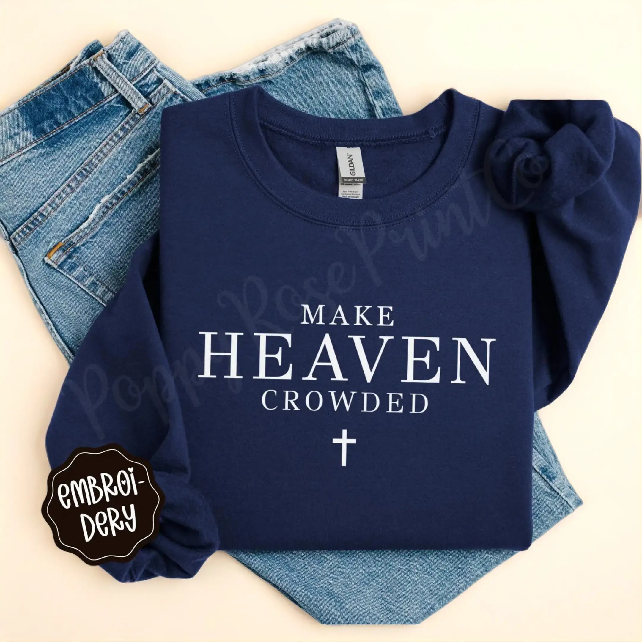 [Sale Up To 50%] [100% Cotton] Make Heaven Crowded Print Crewneck Sweatshirt