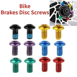 12pcs Bicycle Color Disc Screws M5x9mm T25 Bicycle Brake Pad Disc Fixed Mounting Screws Bicycle Brake Rotor Screws Disc Brakes