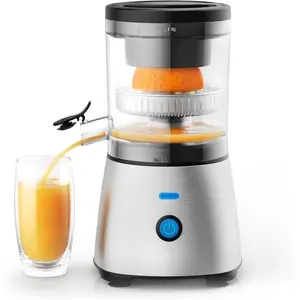 Modern Stainless Steel Electric Citrus Juicer - 300W Motor, Premium 1-Touch Hands-Free Squeezer for Oranges, Lemons, Quiet Operation, Easy-to-Clean Small Footprint Countertop Kitchen Appliance